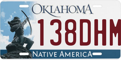 OK license plate 138DHM