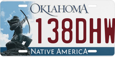 OK license plate 138DHW