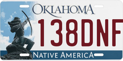 OK license plate 138DNF