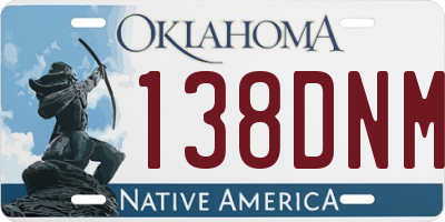 OK license plate 138DNM