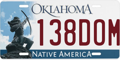 OK license plate 138DOM