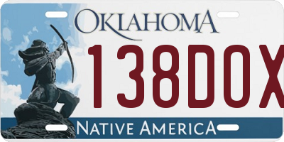 OK license plate 138DOX