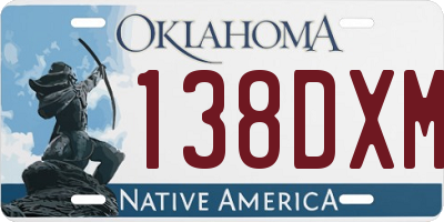 OK license plate 138DXM