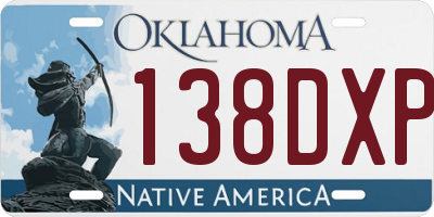 OK license plate 138DXP