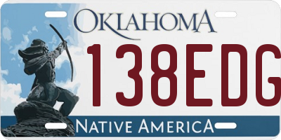 OK license plate 138EDG