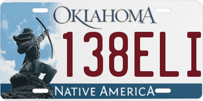 OK license plate 138ELI