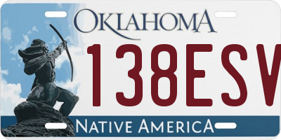 OK license plate 138ESV