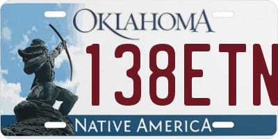 OK license plate 138ETN
