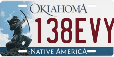 OK license plate 138EVY