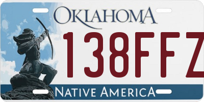 OK license plate 138FFZ