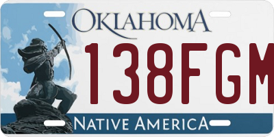 OK license plate 138FGM
