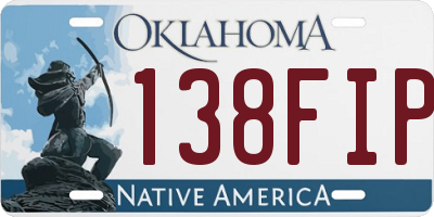 OK license plate 138FIP