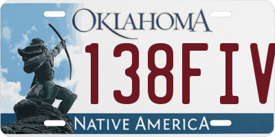 OK license plate 138FIV