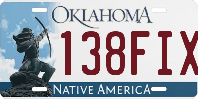 OK license plate 138FIX