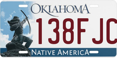 OK license plate 138FJC
