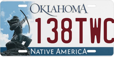 OK license plate 138TWC