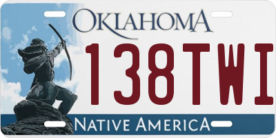 OK license plate 138TWI