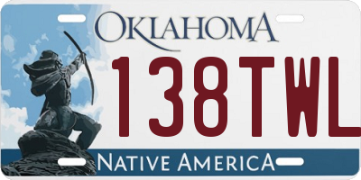 OK license plate 138TWL