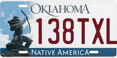OK license plate 138TXL