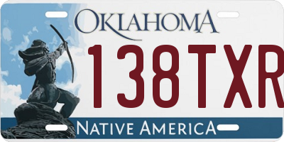 OK license plate 138TXR