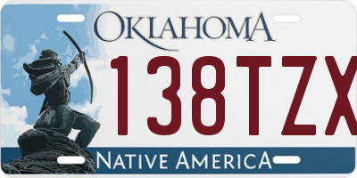OK license plate 138TZX