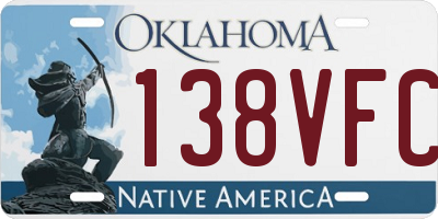 OK license plate 138VFC