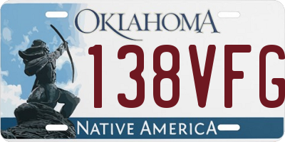 OK license plate 138VFG