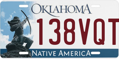 OK license plate 138VQT
