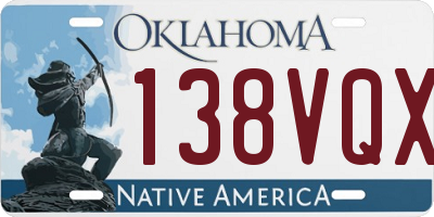 OK license plate 138VQX