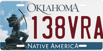 OK license plate 138VRA