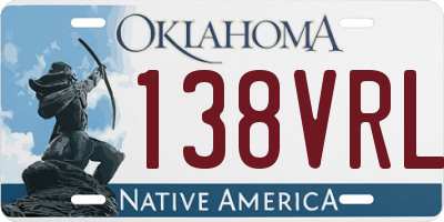 OK license plate 138VRL