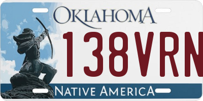 OK license plate 138VRN