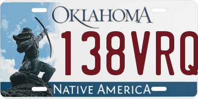 OK license plate 138VRQ