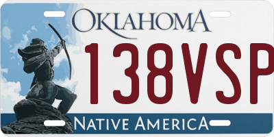 OK license plate 138VSP