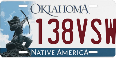 OK license plate 138VSW