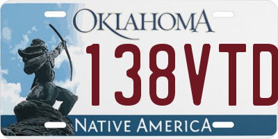 OK license plate 138VTD