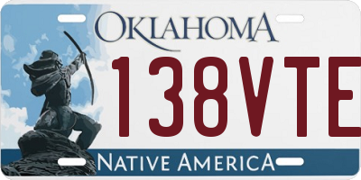 OK license plate 138VTE