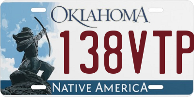 OK license plate 138VTP