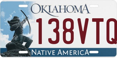 OK license plate 138VTQ