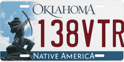 OK license plate 138VTR