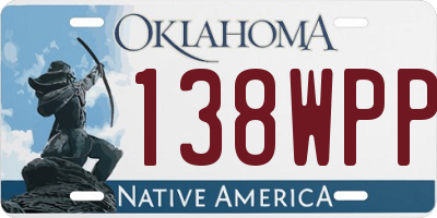 OK license plate 138WPP
