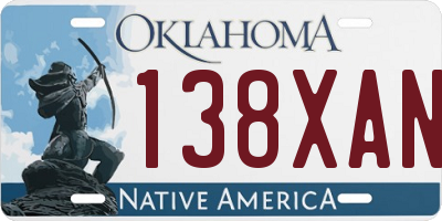 OK license plate 138XAN
