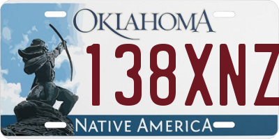 OK license plate 138XNZ