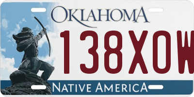 OK license plate 138XOW