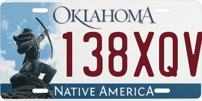 OK license plate 138XQV