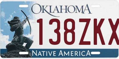 OK license plate 138ZKX
