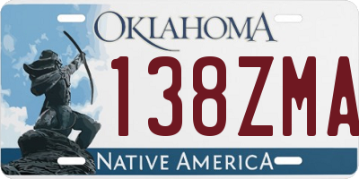 OK license plate 138ZMA
