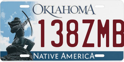 OK license plate 138ZMB