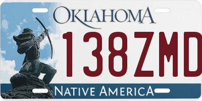 OK license plate 138ZMD