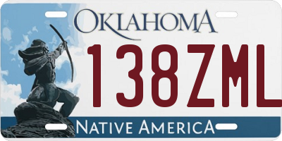 OK license plate 138ZML